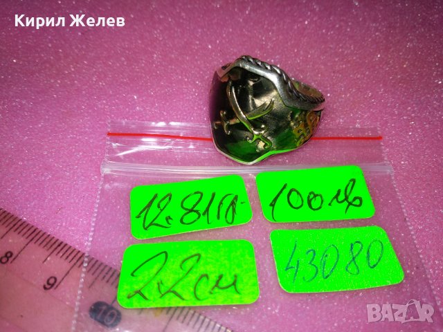 KAR 925 ПИРАТСКИ АВТОРСКИ ЕМАЙЛИРАН СРЕБЪРЕН ПРЪСТЕН СРЕБРО 925 РЪЧНА МАЙСТОРСКА АРТ ИЗРАБОТКА 43080, снимка 6 - Пръстени - 44390827