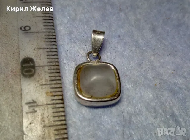 АР ДЕКО СТИЛ СКЪПОЦЕНЕН СРЕБЪРЕН ПЕНДАНТ СРЕБРО 925 с ШЛИФОВАН ЛУНЕН КАМЪК РЪЧНА ИЗРАБОТКА 49777
