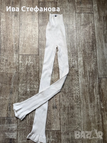 Нов бял панталон висока талия рипс Alice Evis , снимка 3 - Панталони - 50070867