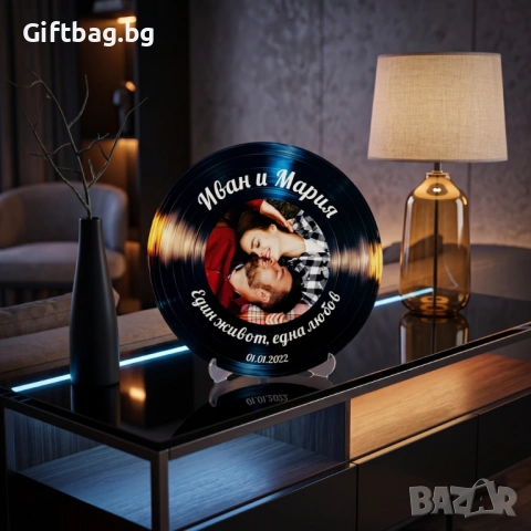 Персонализирана дървена плоча „Real Vinyl“, снимка 2 - Декорация за дома - 54316114