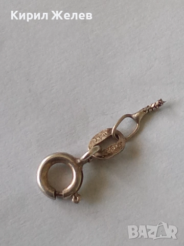 Сребърна карабинка закопчалка 33152, снимка 5 - Колиета, медальони, синджири - 52243687