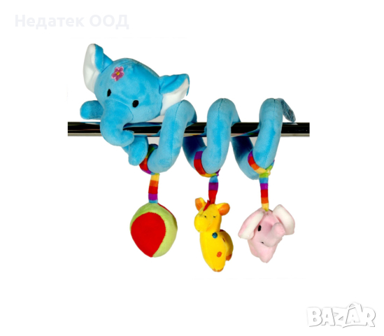 Играчка за количка, Спирала, Син слон 20 см