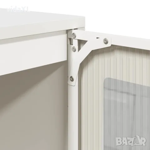 vidaXL Бюфет, бял, 100,5x39x107 см, студеновалцувана стомана, снимка 10 - Бюфети - 56148277