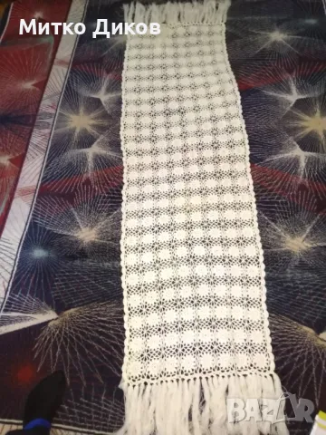 Шал плетен на една кука нов 186 см с ресните -те са по 17см, снимка 7 - Декорация за дома - 49680928
