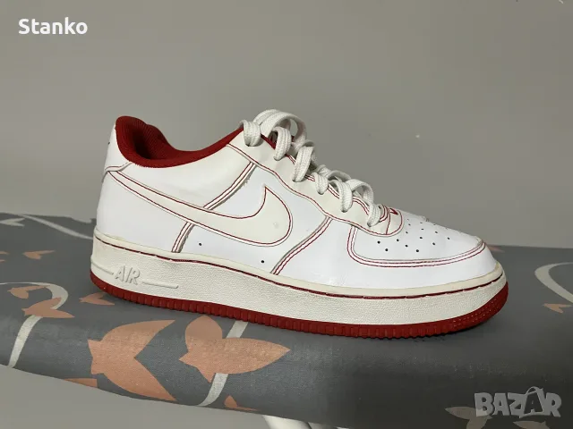 Кецове NIKE Air Force 1 White University Red Leather 