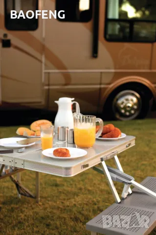 § Нови  Алуминиева сгъваема маса с 4 стола за пикник ,85x67x67 см тип куфар от ВНОСИТЕЛ, снимка 10 - Къмпинг мебели - 50102172