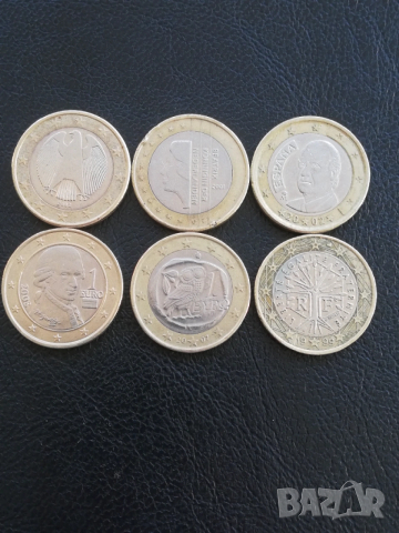 6 монети от 1 евро различни