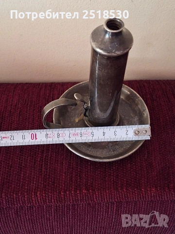 Старинен сребърен свещник, снимка 7 - Антикварни и старинни предмети - 54178722