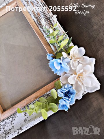 Декорирана рамка с нежни цветя за снимка , снимка 3 - Подаръци за кръщене - 38997810