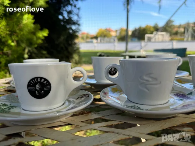 Лаваца Тиера / Lavazza Tierra италиански порцеланови чаши за кафе и капучино, снимка 5 - Чаши - 40094413