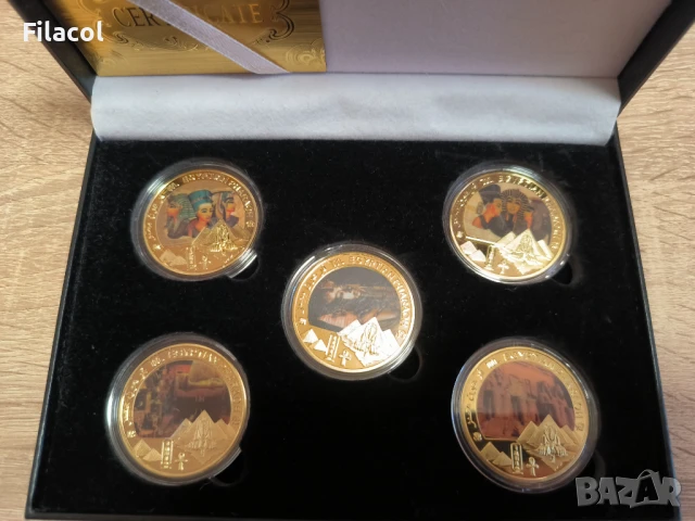 Сувенирни плакети - Египетски фараони - 5 броя в кутия