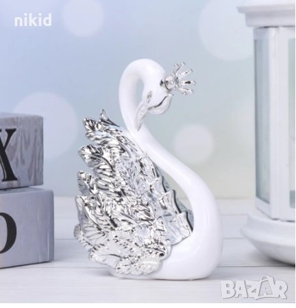 Красив лебед голяма пластмасова фигурка украса декор за торта и др., снимка 6 - Други - 29556413