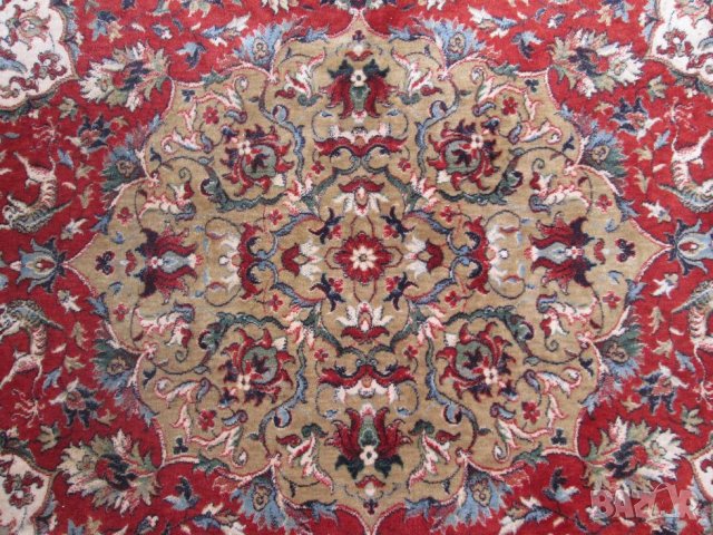 Стар ръчно тъкан вълнен персийски Килим 340х260 см., снимка 13 - Килими - 38405457