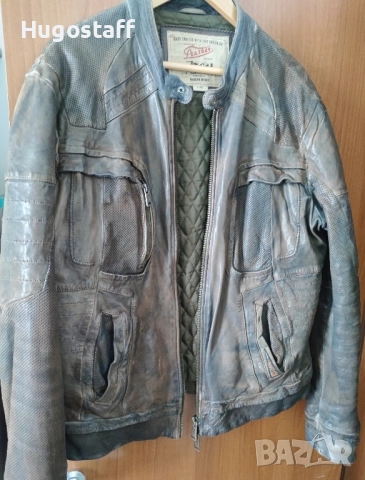 Мъжко Винтидж Cafe Racer Mesh кожено яке MCS Marlboro Classics Л, снимка 4 - Якета - 52484593