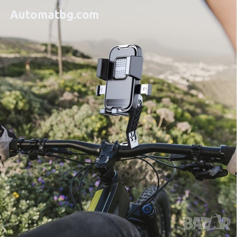 Поставка за телефон Automat, За мотопед, велосипед, PG158, Черен, снимка 2 - Аксесоари за велосипеди - 44697631