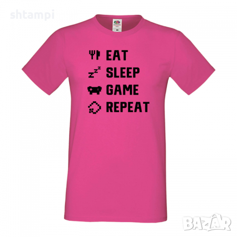 Мъжка тениска Game 4,Eat,Sleep,Game,Anime,Repeat,Ядене,Спане,Геймс,Подарък,Повторение,Празник,Игри, снимка 7 - Тениски - 36419170