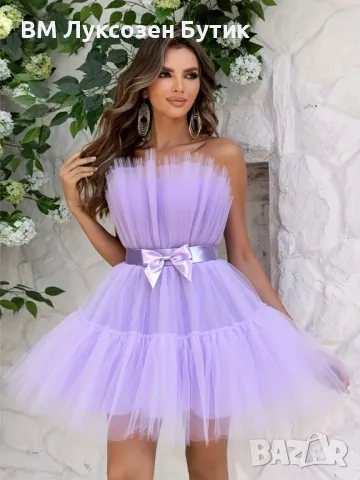 💜 Елегантна лилава рокля с панделка – бъди в центъра на вниманието! 💜, снимка 3 - Рокли - 50107294