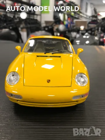 BBURAGO метална колекционерска количка PORSCHE CARRERA 911 1993г. 1:18, снимка 4 - Колекции - 47379866