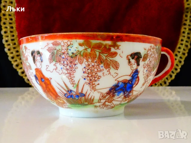 Чаша японски костен порцелан Фукагава. 