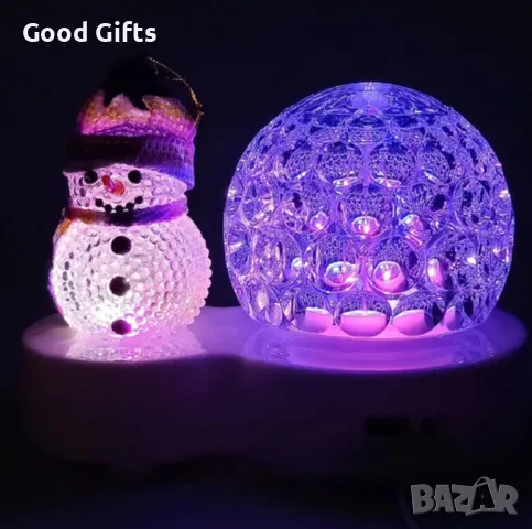 Светеща Фигурка Снежен човек с Проектор, Коледни Лампички, снимка 3 - Декорация за дома - 47468701