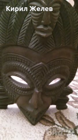 Стара дървена МАХАГОНОВА маска АФРИКА 20327, снимка 9 - Антикварни и старинни предмети - 32098664