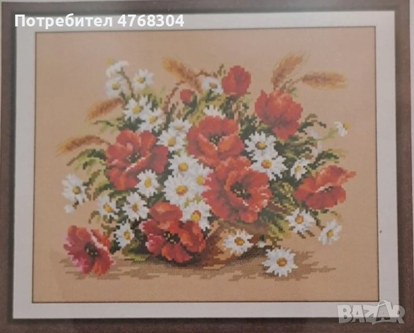 Коплект за бродиране -  букет макове