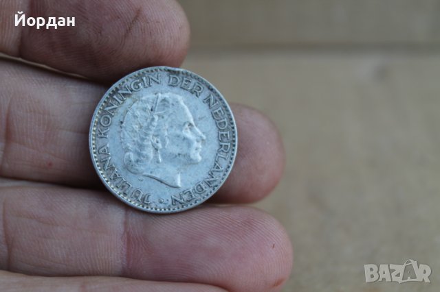 Монета 1 Гулден Холандия 1956г, снимка 3 - Нумизматика и бонистика - 37381486