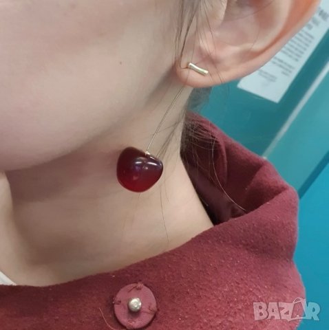 Нови атрактивни обеци черешки - като истински, снимка 6 - Обеци - 40186797
