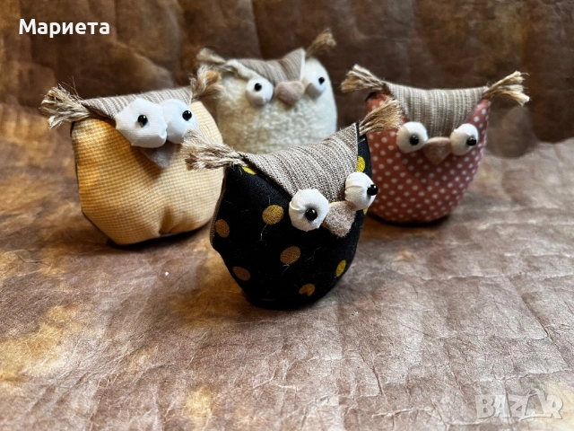 Бухалчета Ръчно изработени играчки  Играчка Декорация Бухал , снимка 3 - Декорация за дома - 53192064