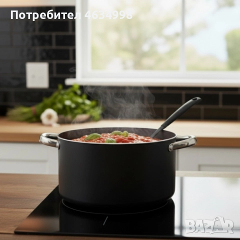 Алуминиева тенджера с мраморно покритие и капак – здравословно готвене без загаряне