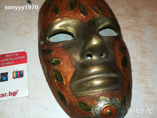 МАСКА МАСИВНА-МЕД МЕСИНГ ОТ ФРАНЦИЯ 1112212027, снимка 5 - Антикварни и старинни предмети - 35108264