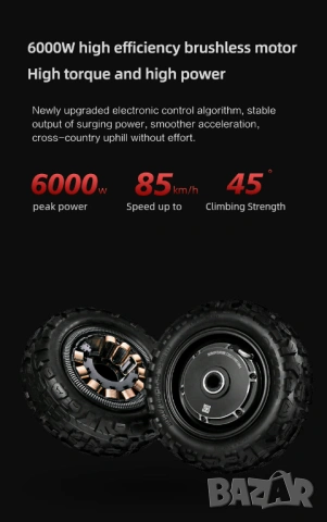 Електрически скутер/тротинетка със седалка BOYUEDA S3 6000W 38AH, снимка 3 - Други спортове - 43973627