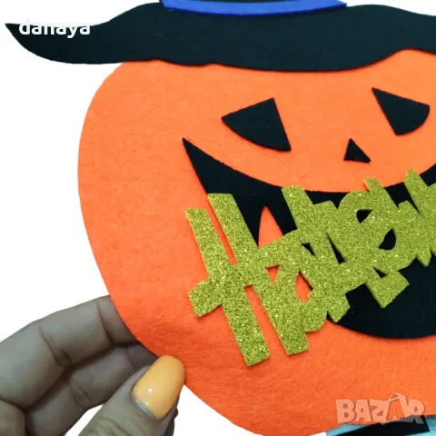 5220 Halloween украса за стена Тиква с шапка и дълги крака, снимка 3 - Декорация за дома - 47295926
