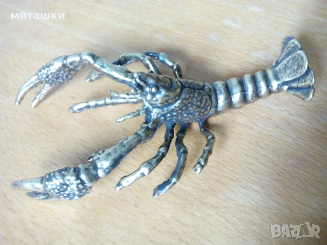 Бронзова статуетка рак омар, снимка 3 - Декорация за дома - 52687242