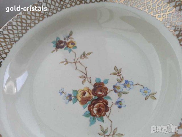 Стар български порцелан с позлата , снимка 5 - Антикварни и старинни предмети - 30304756