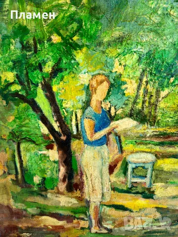 Стара картина /1960/ , снимка 2 - Картини - 56149374