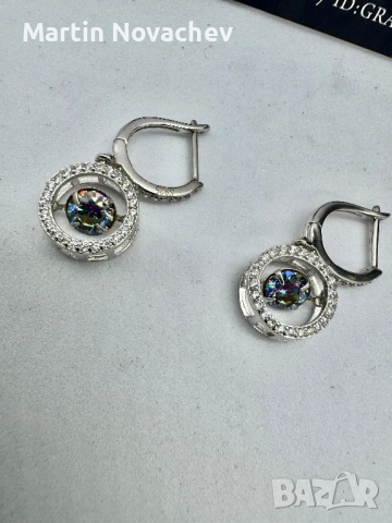 Сребърни обеци с мойсанит (Диамант) 0.5 карата, снимка 6 - Обеци - 54129856