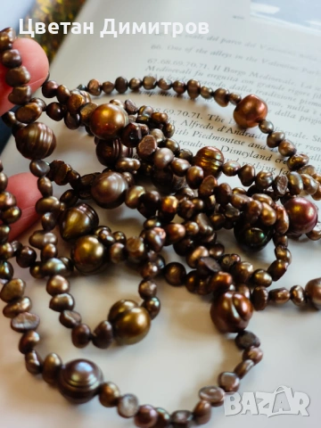 много ДЪЛГО ретро колие / наниз от  истински барокови перли, снимка 3 - Колиета, медальони, синджири - 53269828