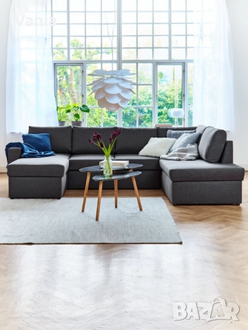 Ъглов диван MARSLEV тъмносив, снимка 2 - Дивани и мека мебел - 52513616