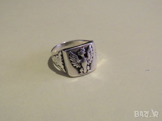 Стар мъжки сребърен царски пръстен със орел  символ на държавността - красота за ценители, снимка 1 - Пръстени - 36817009
