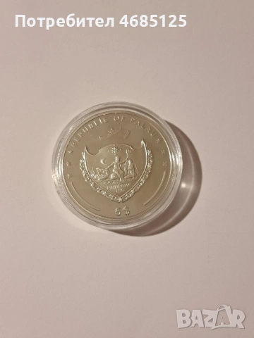 Сребърна монета от Палау, 2500 бр. за цял свят, снимка 2 - Нумизматика и бонистика - 53037822