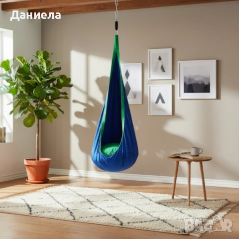 Висящ стол пашкул Cocoon - идеален за игра и релакс, снимка 2 - Градински мебели, декорация  - 53891167