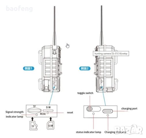 Нови 4G MYAI HC01 LTE Ловна камера 14MP 2.7K двойно аудио APP до 128GB PIR свързване и гледане от ра, снимка 7 - Камери - 42342494