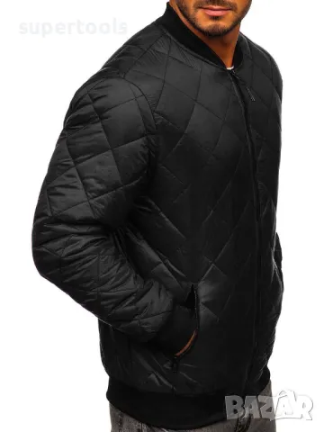 Мъжко черно яке пролет-есен тип бомбър JSAK-51, снимка 5 - Якета - 47268489