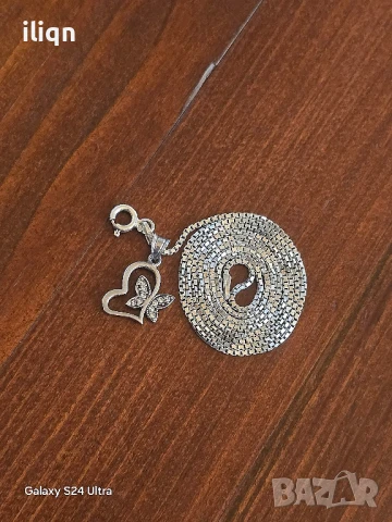 Сребърен синджир с висулка. 55см. Цена 24,99лв. За Севлиево безплатна доставка. , снимка 2 - Колиета, медальони, синджири - 51310560