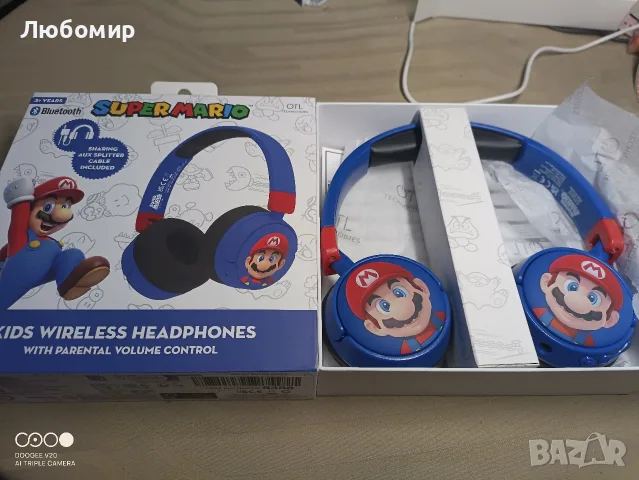 OTL Technologies SM1001 Безжични детски слушалки Super Mario - сини , снимка 2 - Безжични слушалки - 56215145