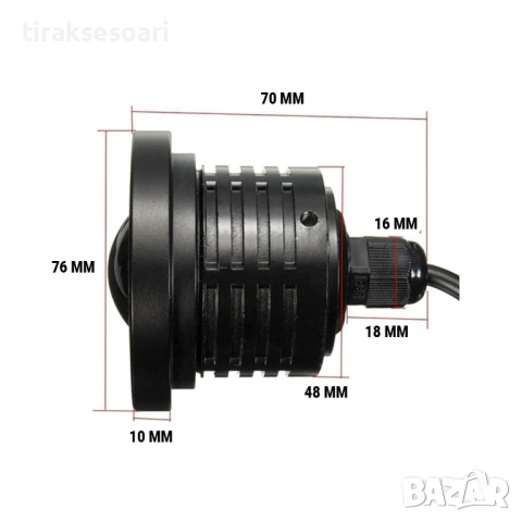LED Халогени Лупи за Вграждане 76 мм с Ангелски Очи – Модел PG469, снимка 2 - Аксесоари и консумативи - 52823605