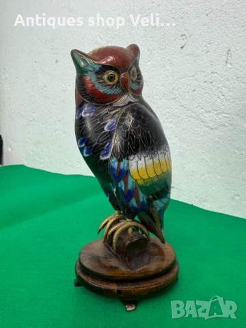 Китайска фигура на сова №7611, снимка 3 - Антикварни и старинни предмети - 52378789