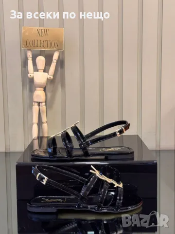 Yves Saint Laurent Дамски Черни Сандали Код E370, снимка 3 - Сандали - 50422027