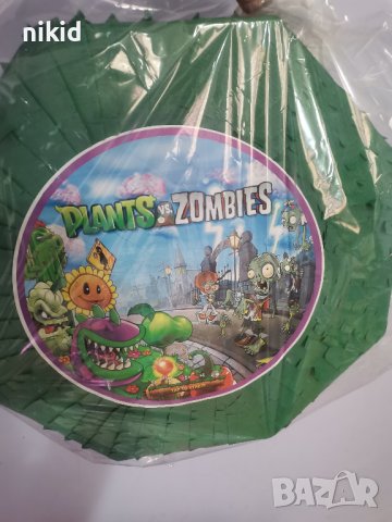 Зомбита срещу растения Plants vs Zombies голяма готова пинята + пръчка подарък за парти рожден ден, снимка 2 - Други - 43233820